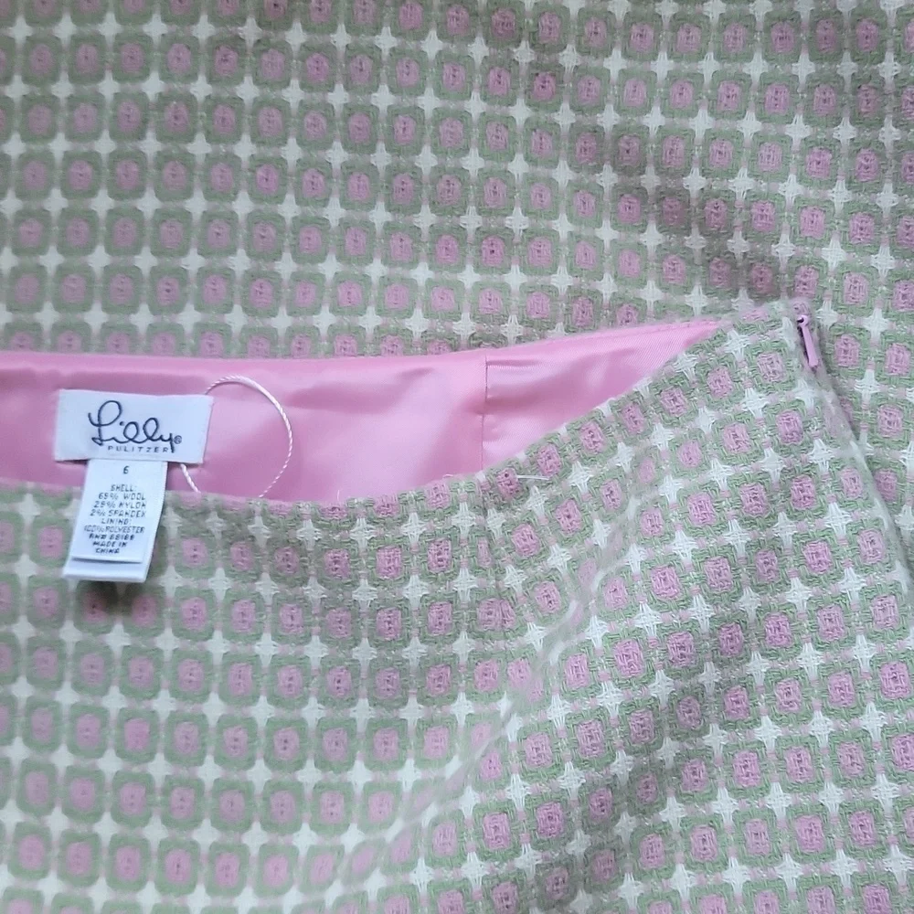 Lilly Pulitzer Size 6 Wool Stretch A-line Skirt Perfect Barbie